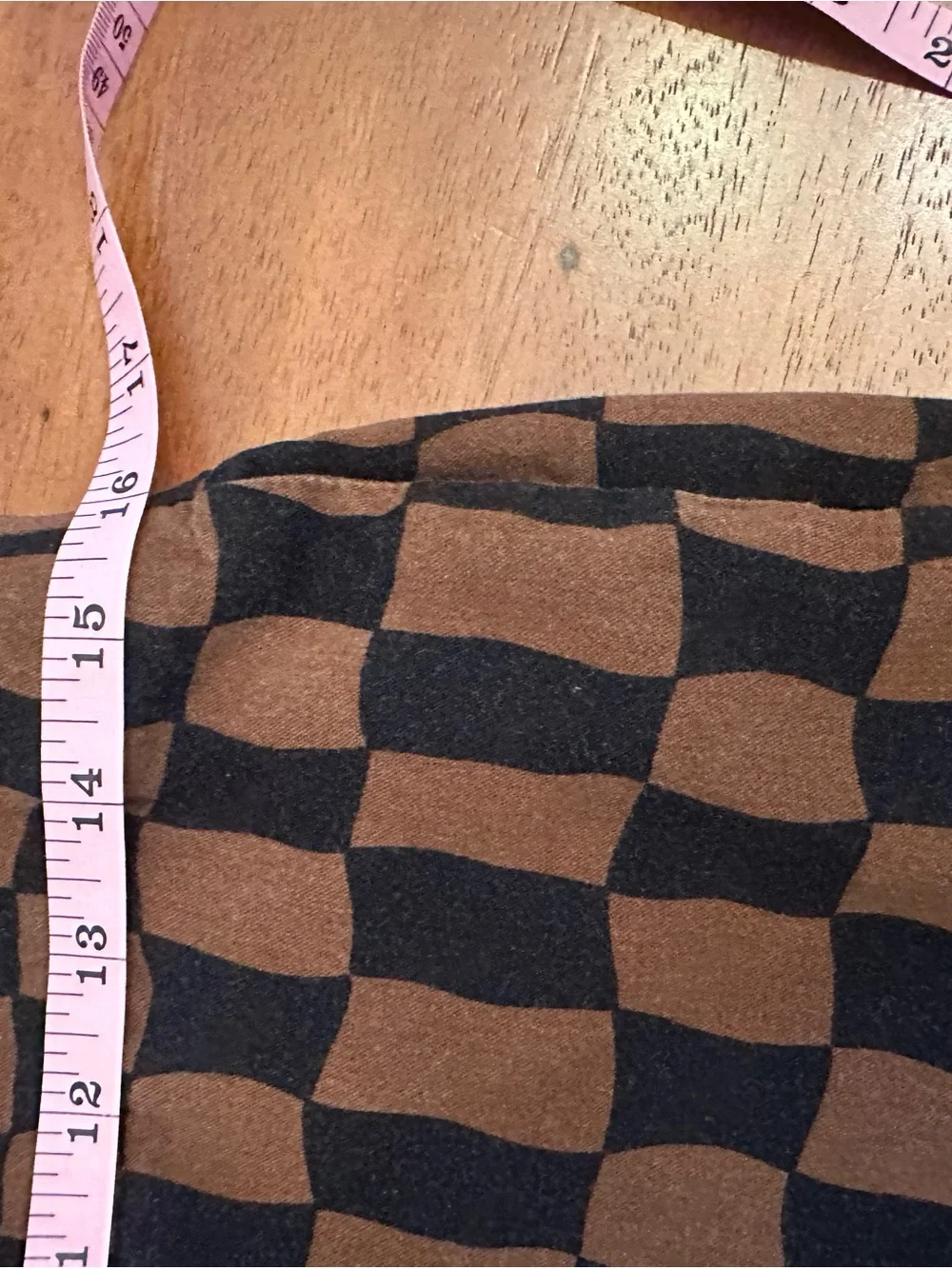 Old Navy Playa wide leg high rise elastic waist brown Checker Pants Large - Picture 8 of 9
